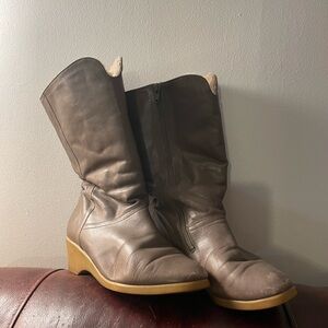 Vintage West German Salamander Normalschaft Boots Leather Sheepskin